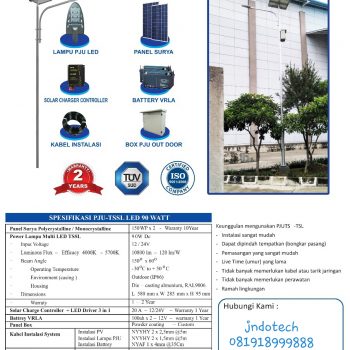 spesifikasi pju led 90watt